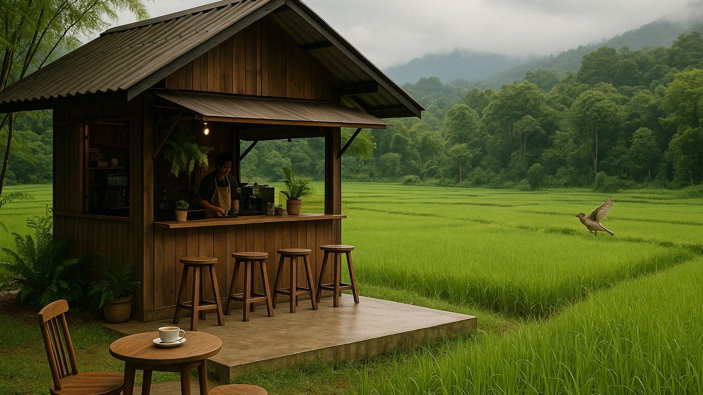 เปิดพิกัดคาเฟ่นครนายกน่านั่งก่อนหมดฤดูฝน ไปจิบกาแฟแลทุ่งนาแบบฟิน ๆ สบายตาสบายใจ